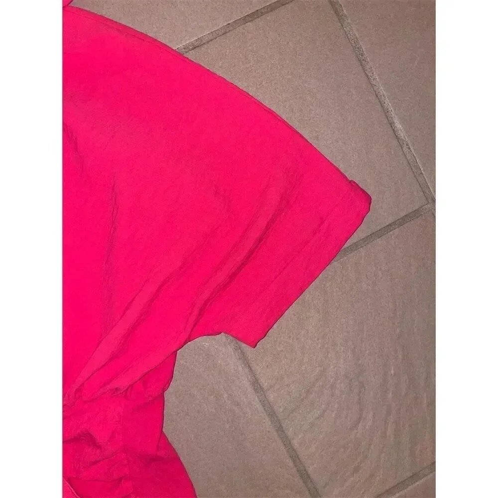 Elssime Women's Ruched Wrap Batwing Sleeve Dress Red Size S Casual - Picture 4 of 15